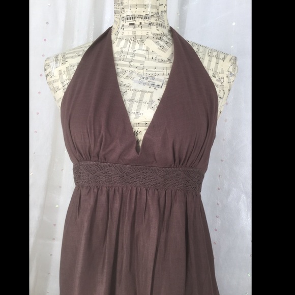 BCBG Small Brown Halter Maxi Sun Dress - Picture 2 of 13
